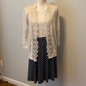 Lace trim cardigan